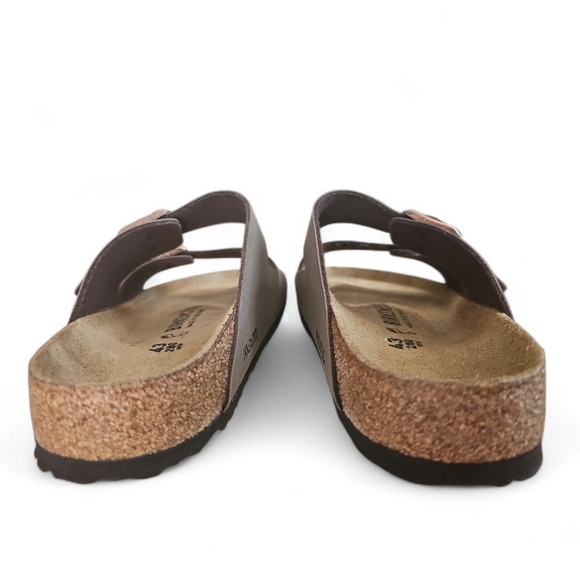 Birkenstock Arizona Soft Footbed Leather Sandals Sz 43 Taupe Double Strap NWOT - Picture 7 of 11